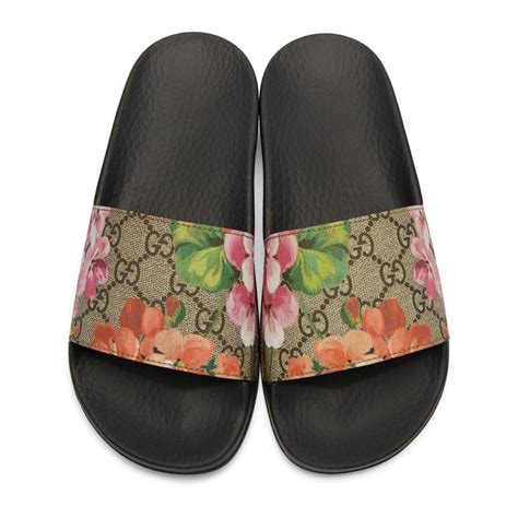 gucci floral slides cheap